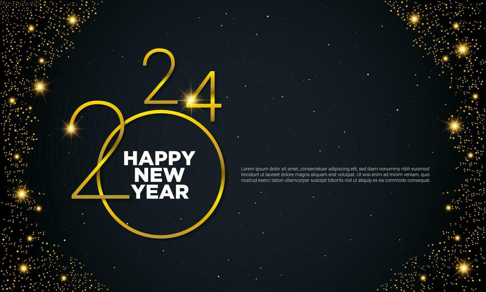2024 Happy New Year Vector Background. Greeting Card, Banner, Poster.