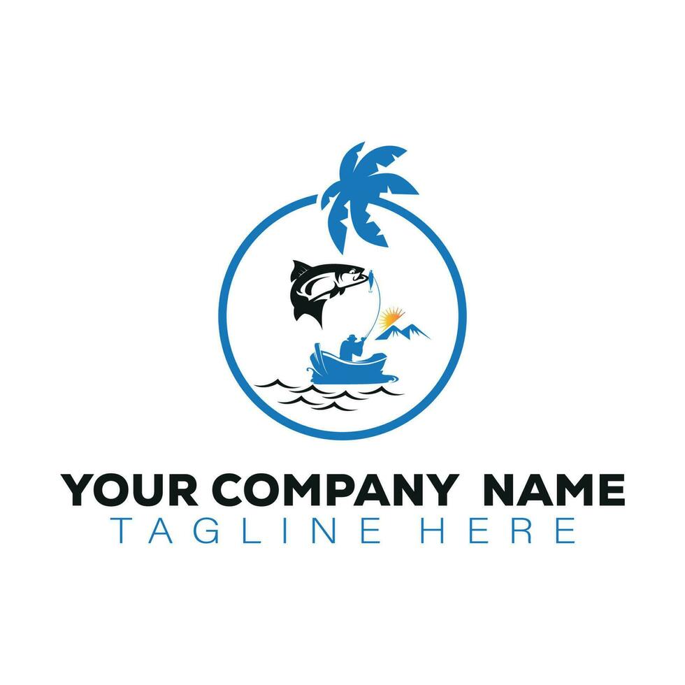 Fish icon logo design  with vector. vector