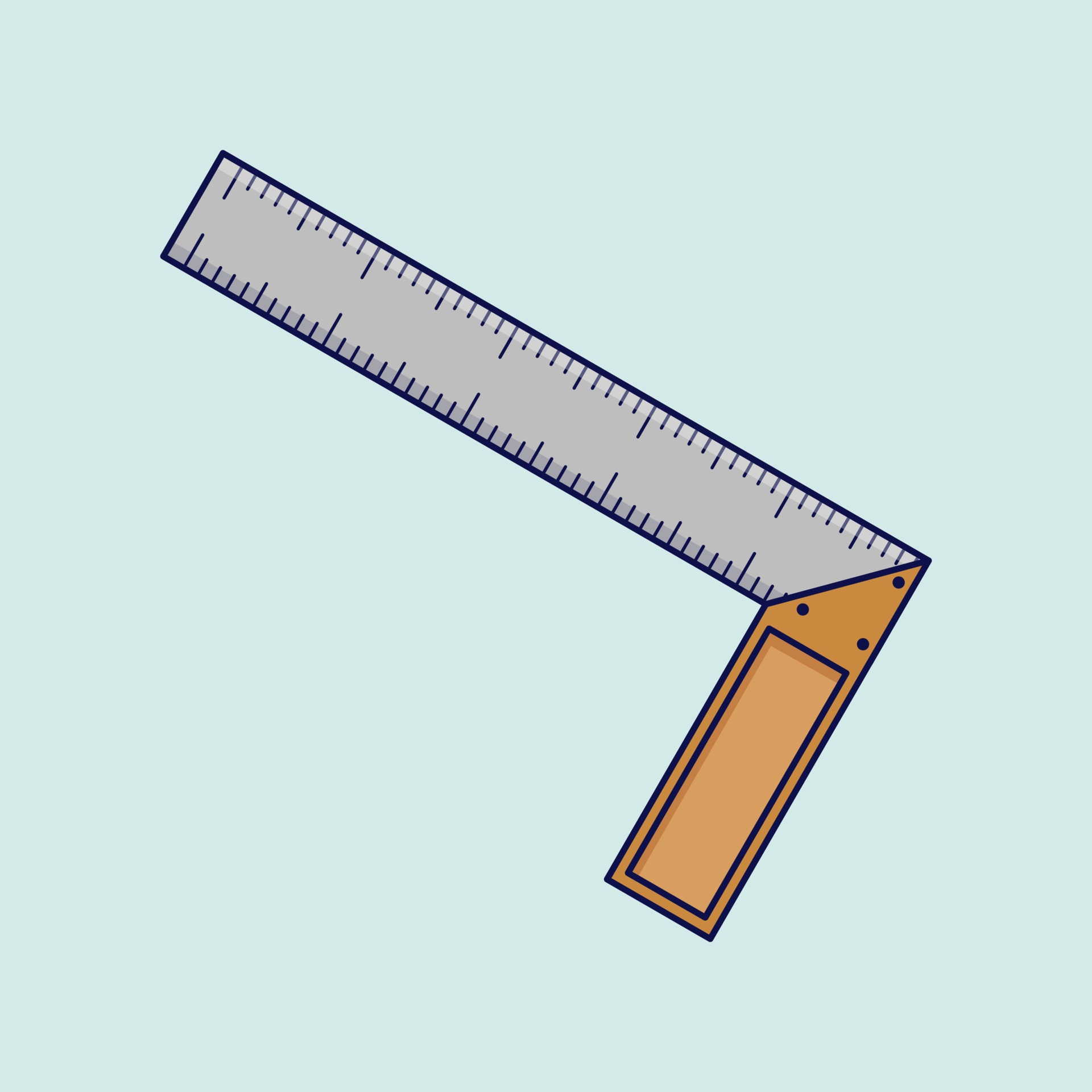 L square ruler icon illustration. Isolated L square ruler icon on plain