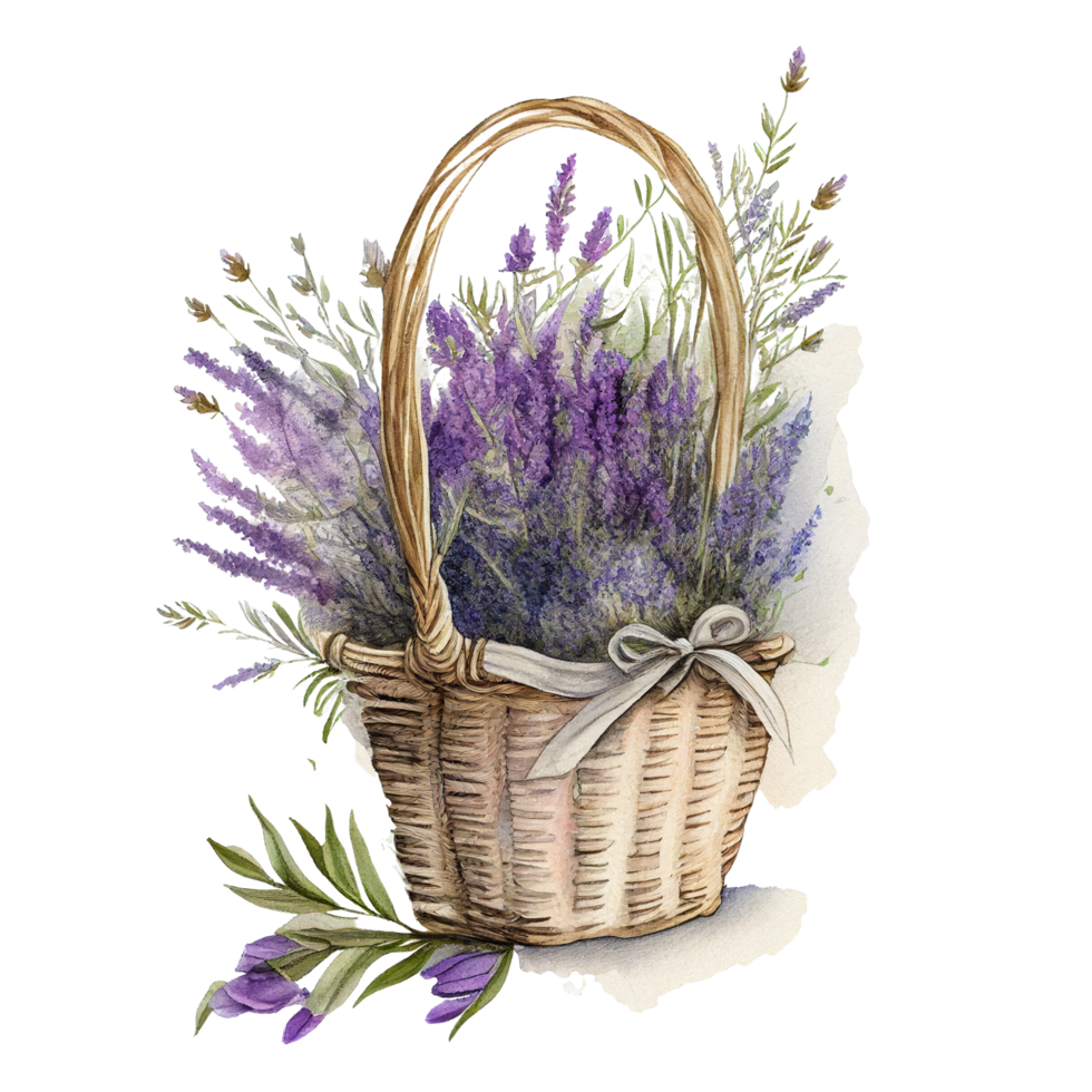Watercolor Lavender Cottagecore Clipart png