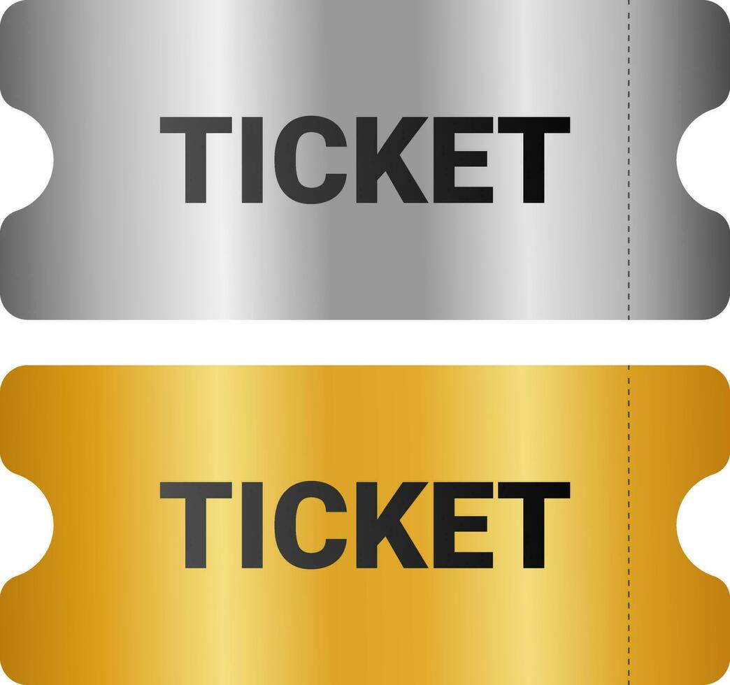 tickets mini gold and silver material vector