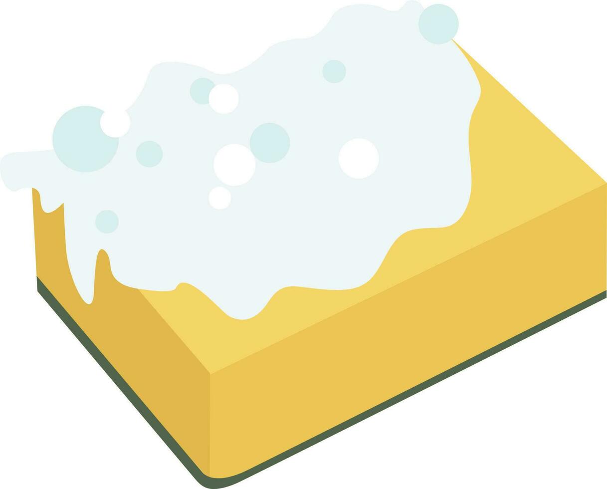esponja para Lavado platos con espuma vector ilustración