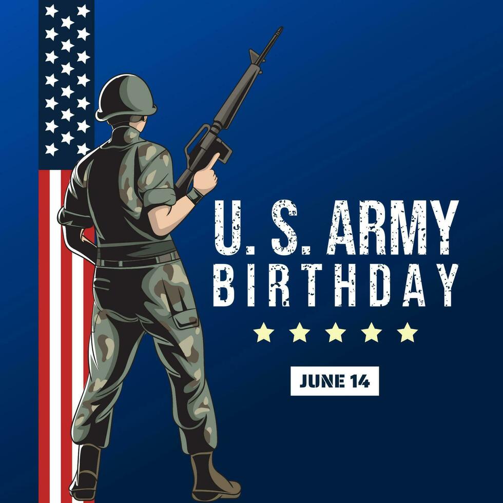 Vector illustration of U.S. Army Birthdays. Template