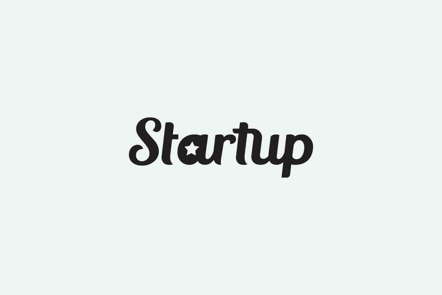 startup logo with a combination of startup lettering and a star on the letter a. vector