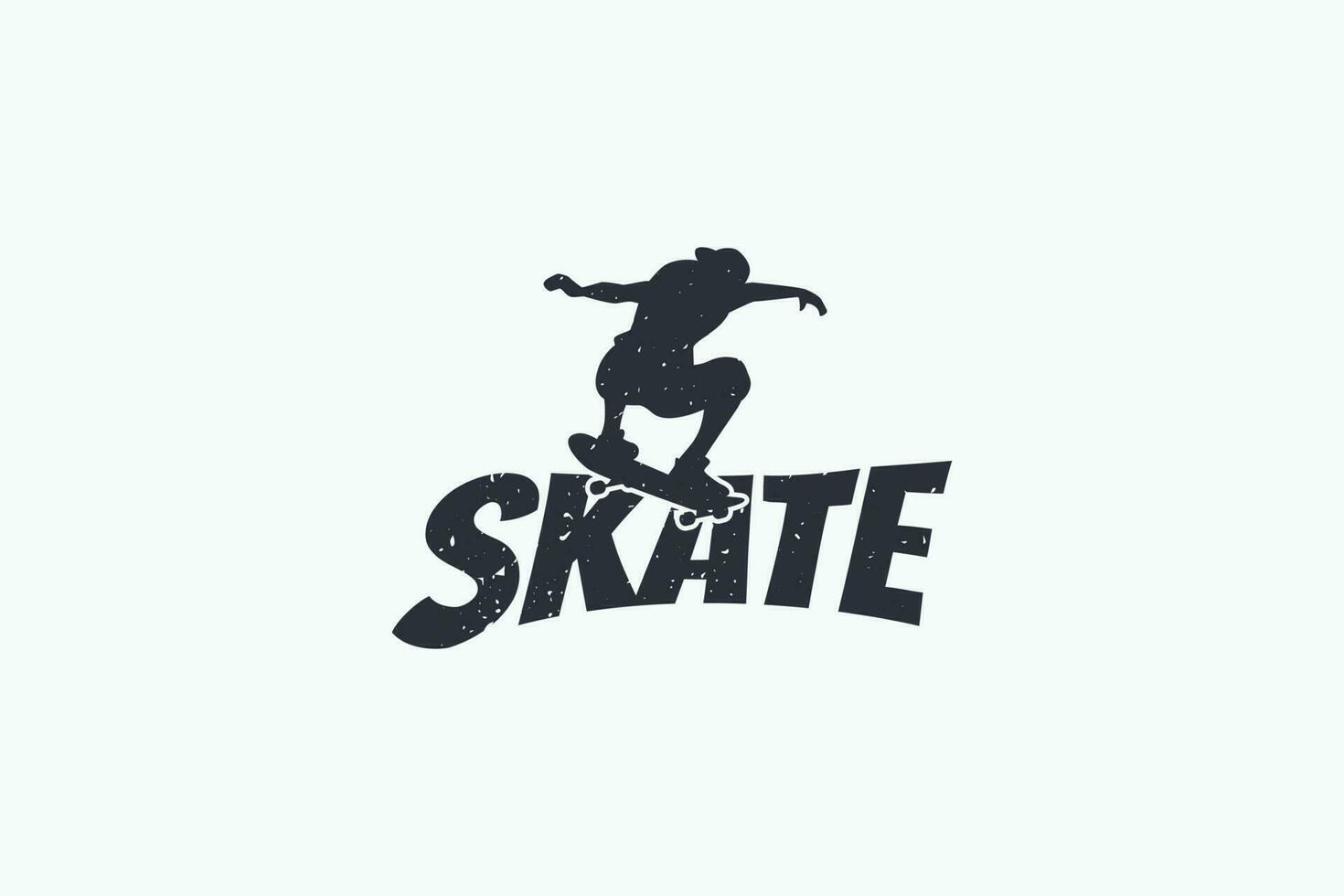 patinar logo con un combinación de atractivo patinar letras y frio patinador. vector