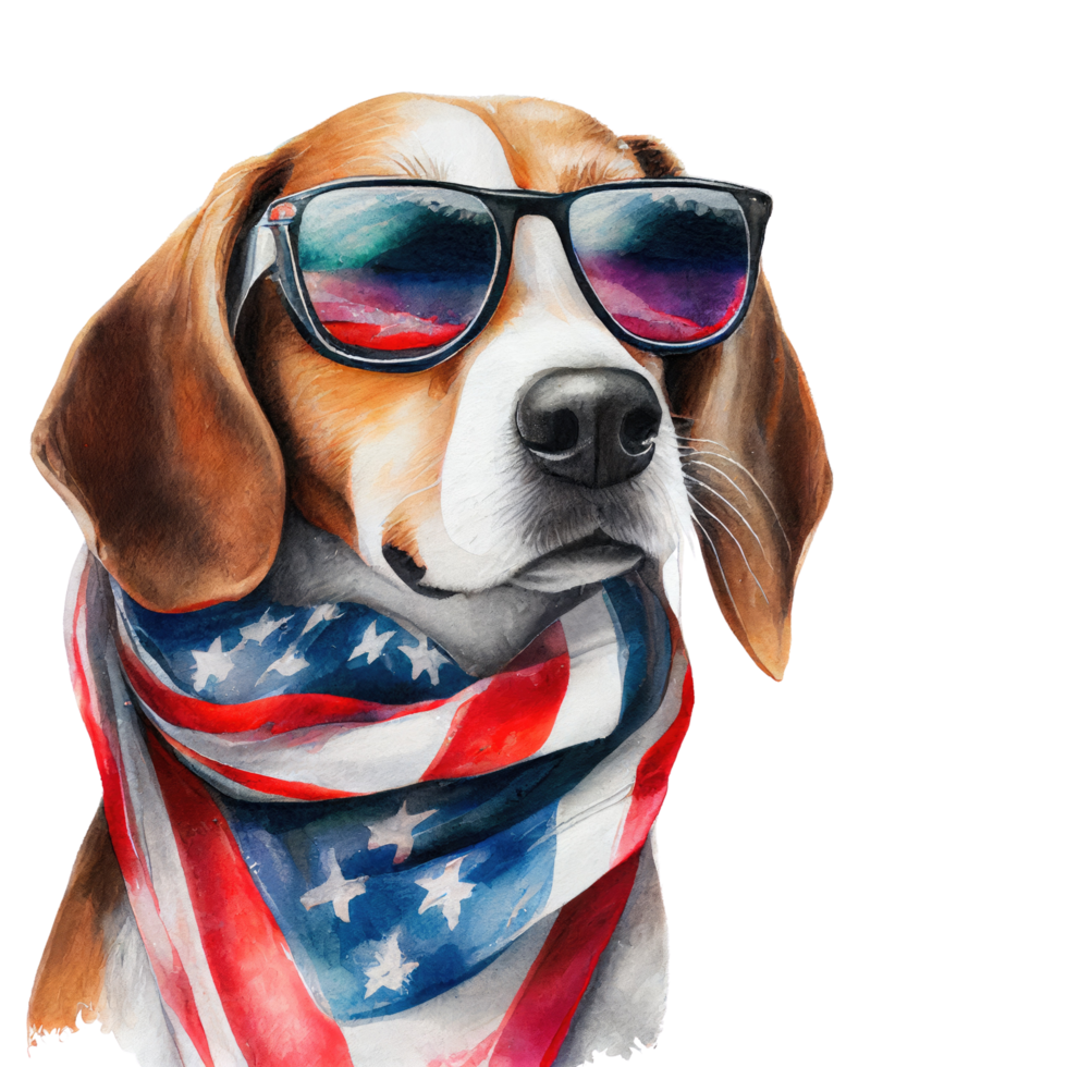 beagle chien sublimation aquarelle T-shirt conception, transparent arrière-plan, ai généré png