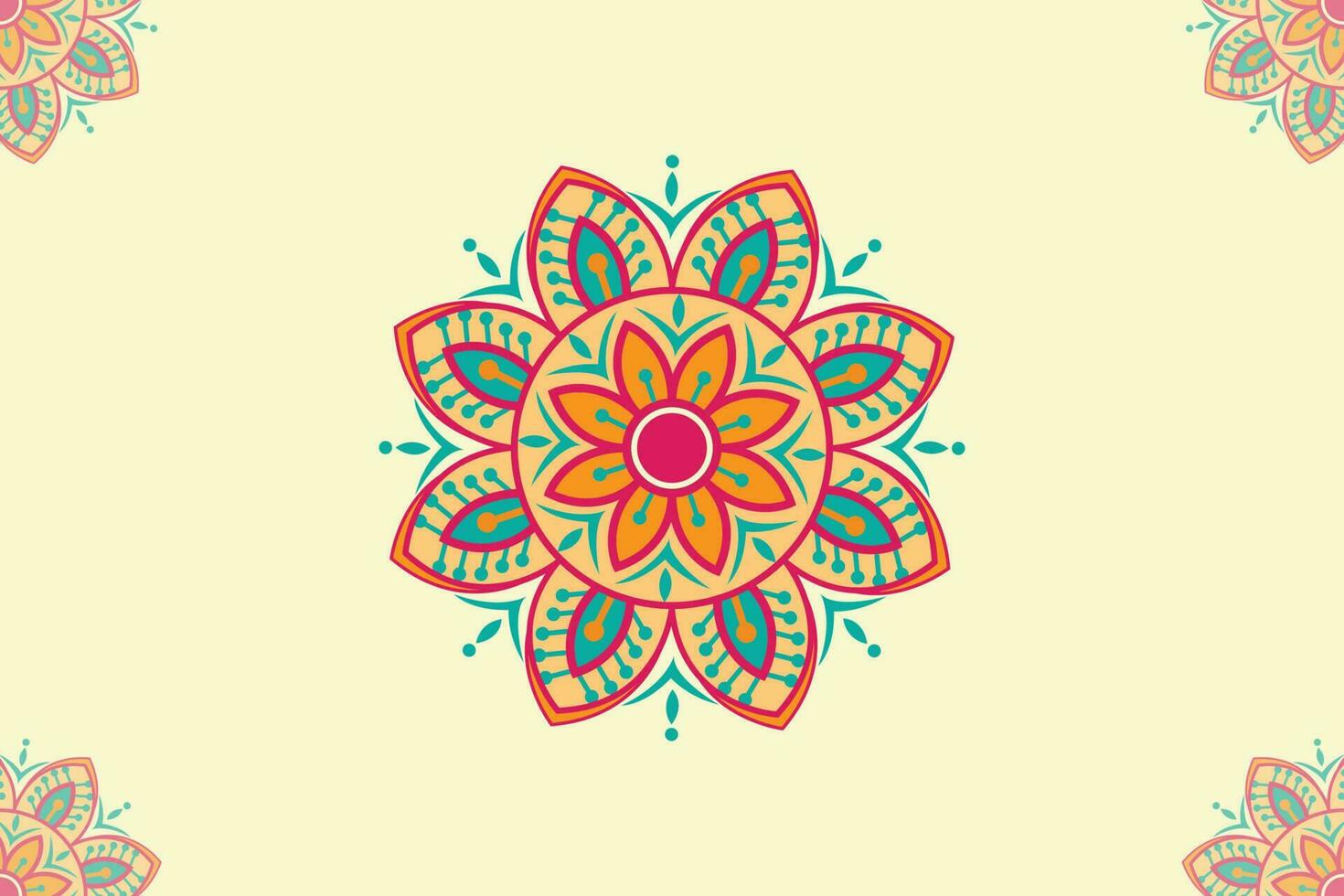 Abstract mandala floral decorative background design vector file. Luxury mandala colorful design.