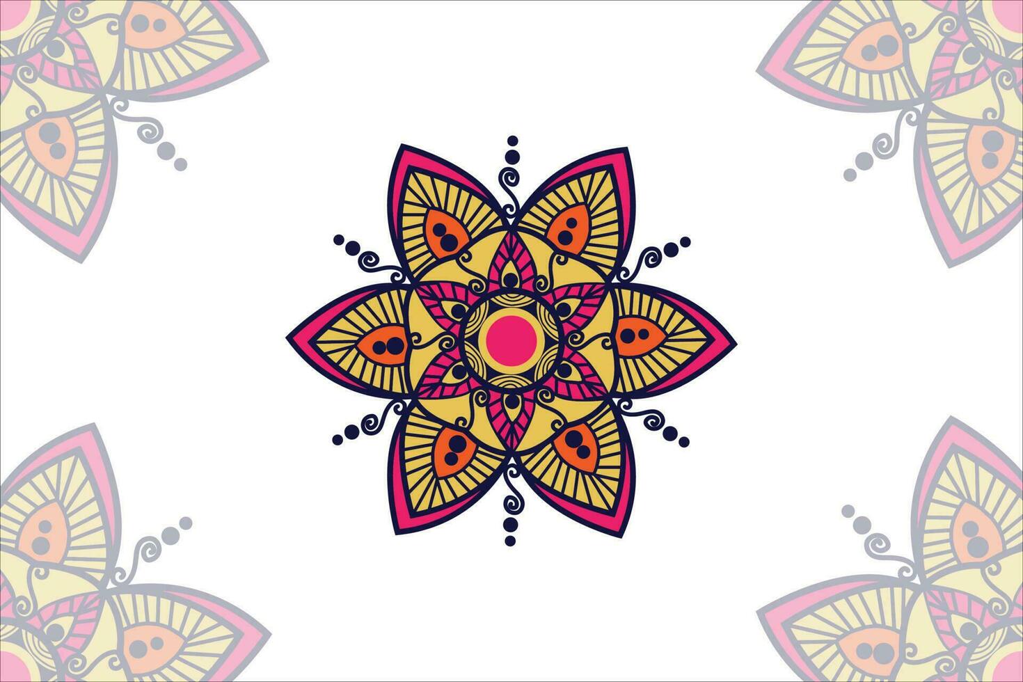 Abstract mandala floral decorative background design vector file. Luxury mandala colorful design