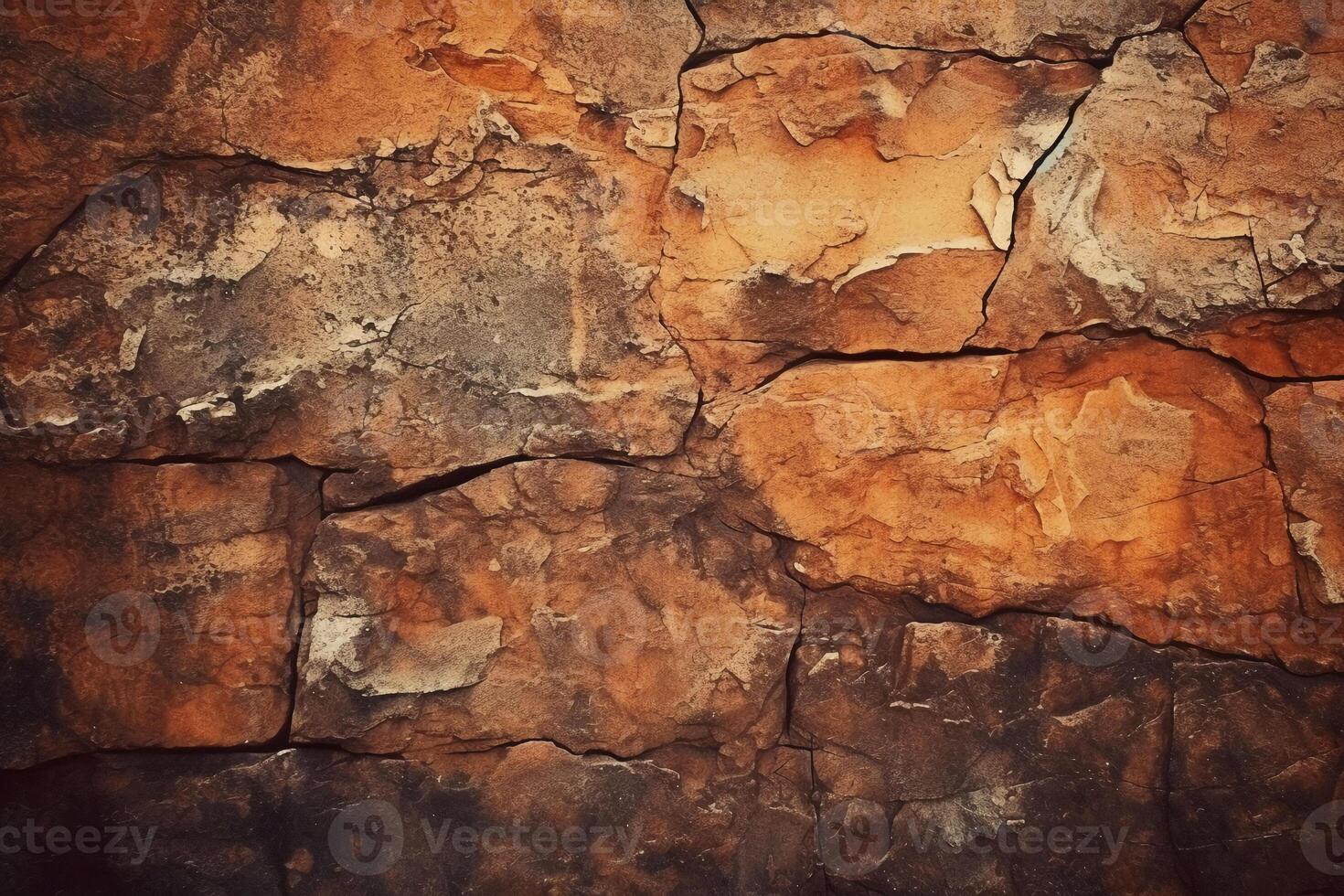 Rock abstract warm dark brown wall background. photo