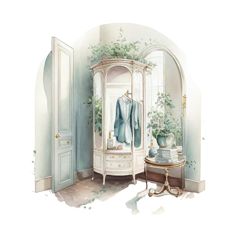 Watercolor Dressing Room Clipart png