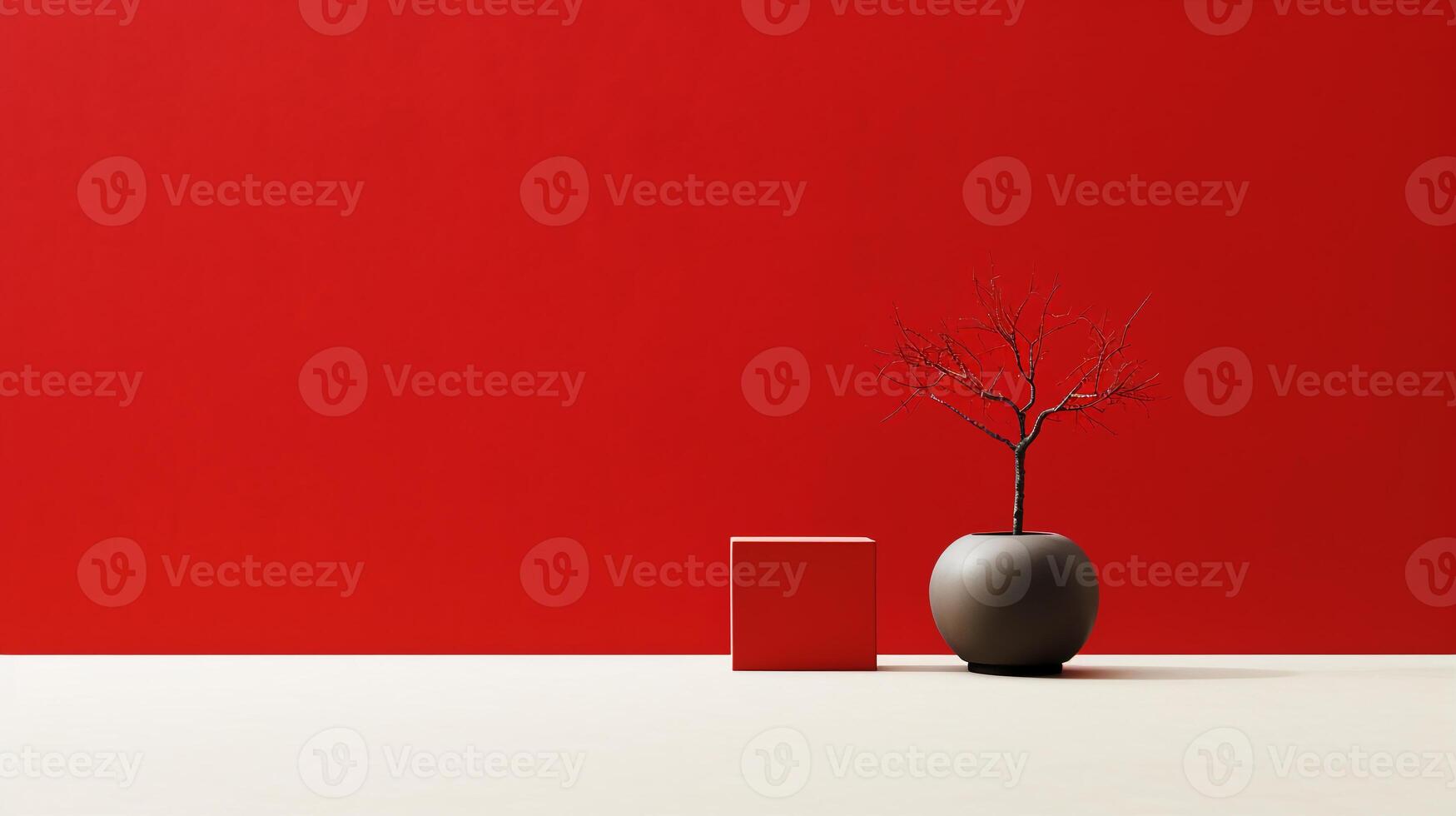 A stunning image of a minimalist red, showcasing the magical elegance found in simplicity. photo