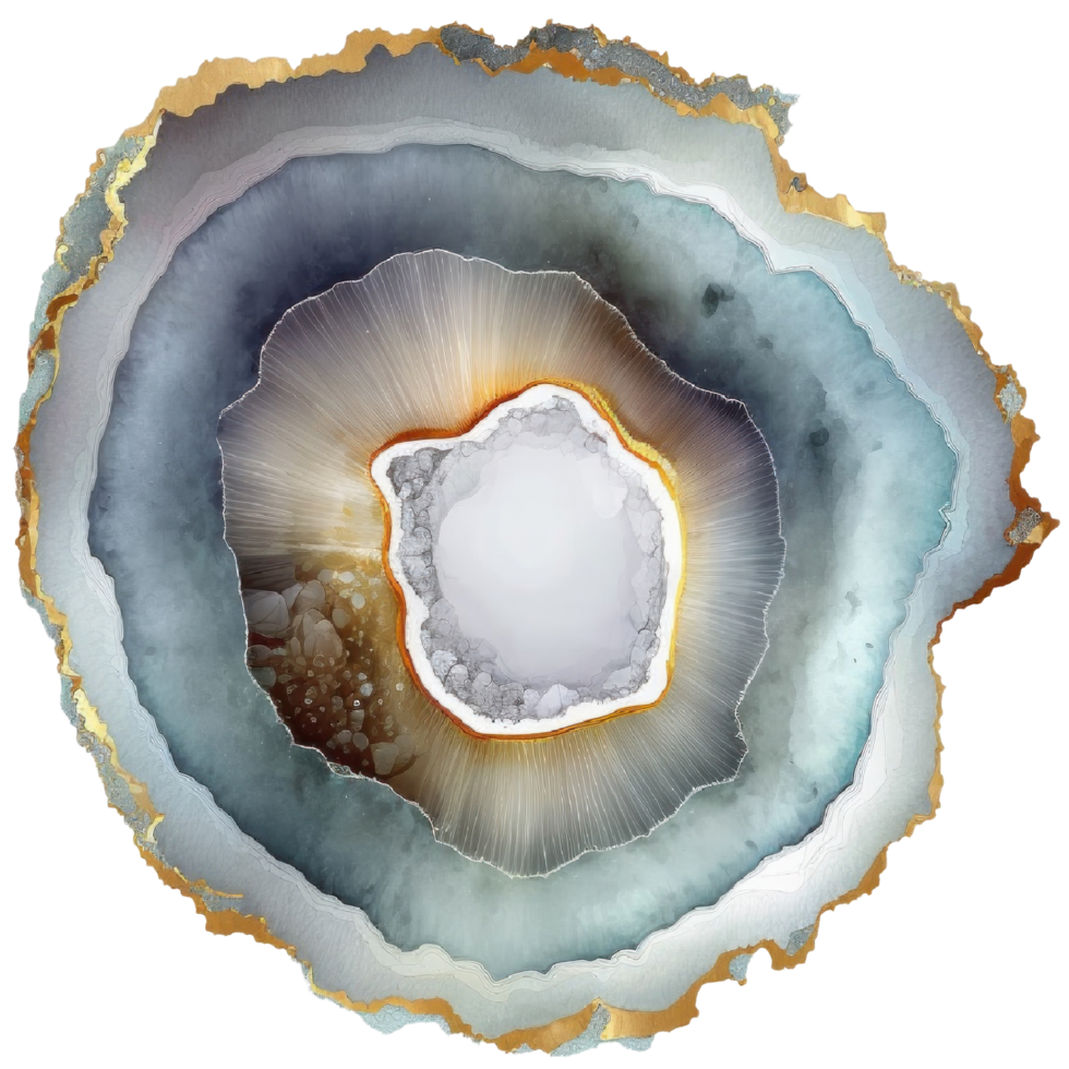 Agate Geode Slices Clipart watercolor t-shirt design, transparent background, png