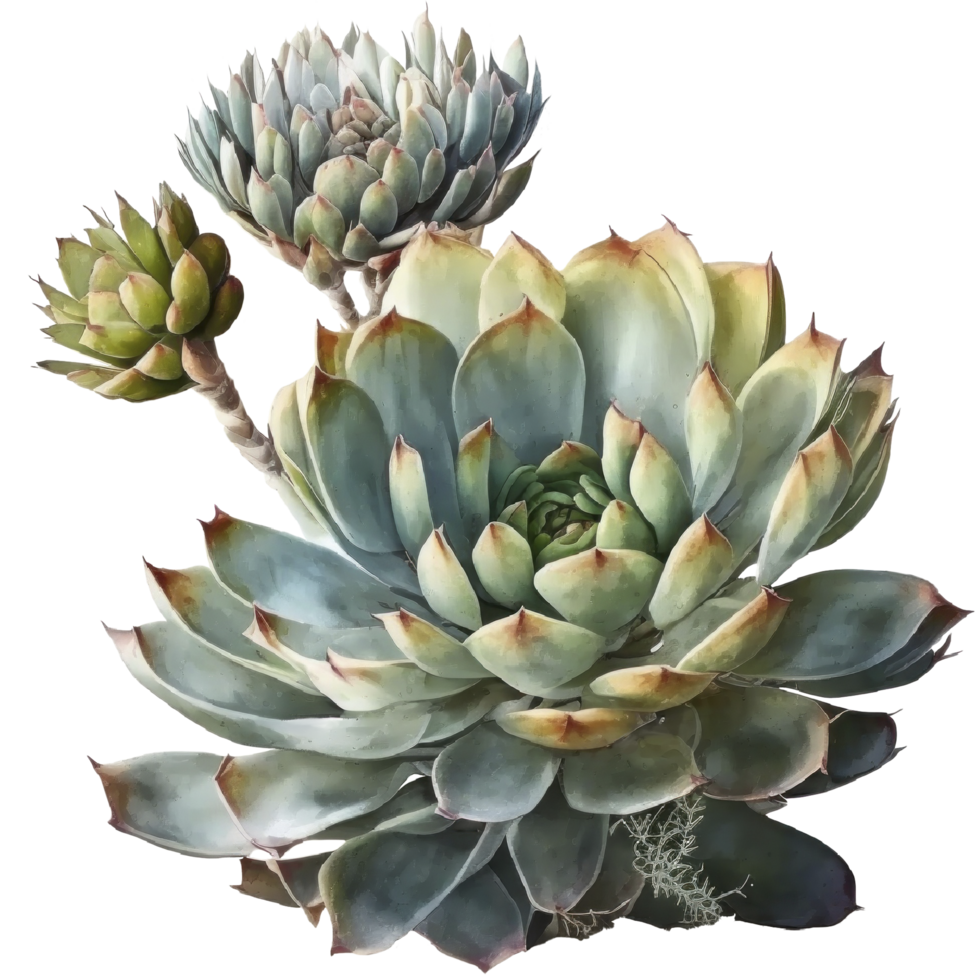 echeveria suculento clipart camiseta diseño, transparente fondo, ai generado png