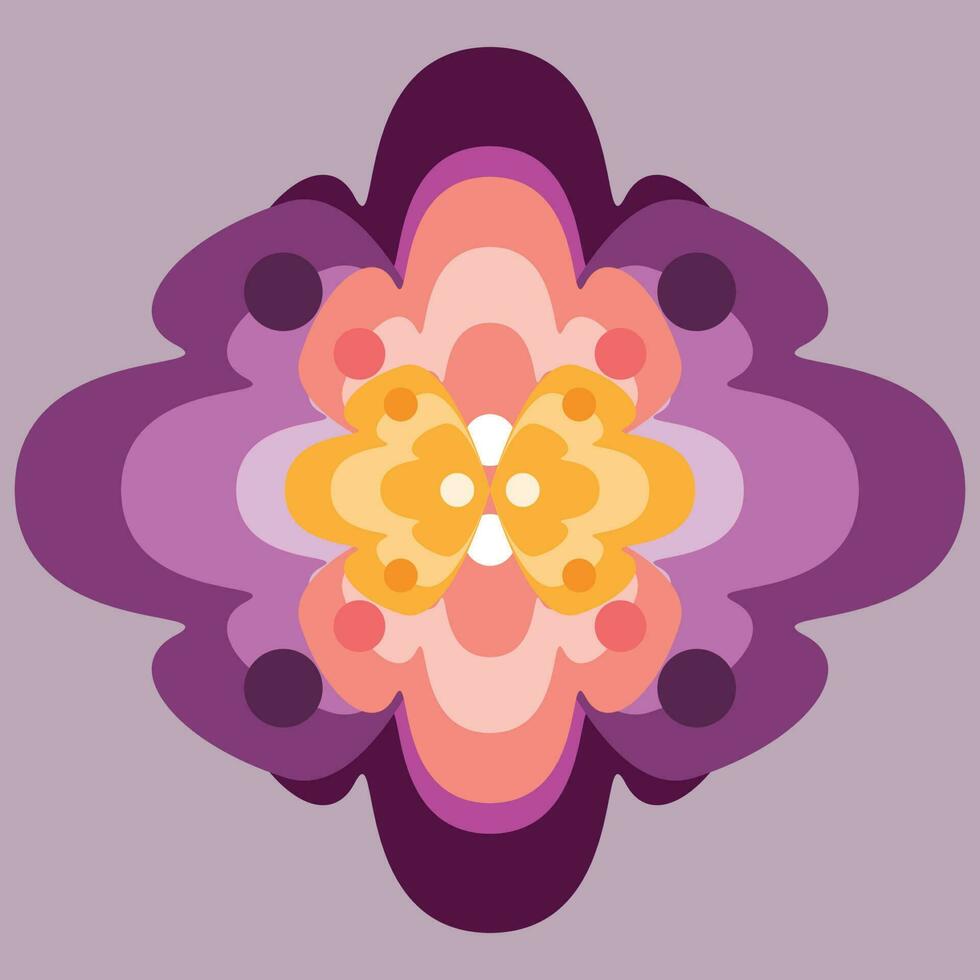 Floral shape ornament, Islamic style ornament, ornament vector, orange and mauve colors, suitable for signs and logo and banners, good for print and decorative wallpapers, also for apps and web design vector