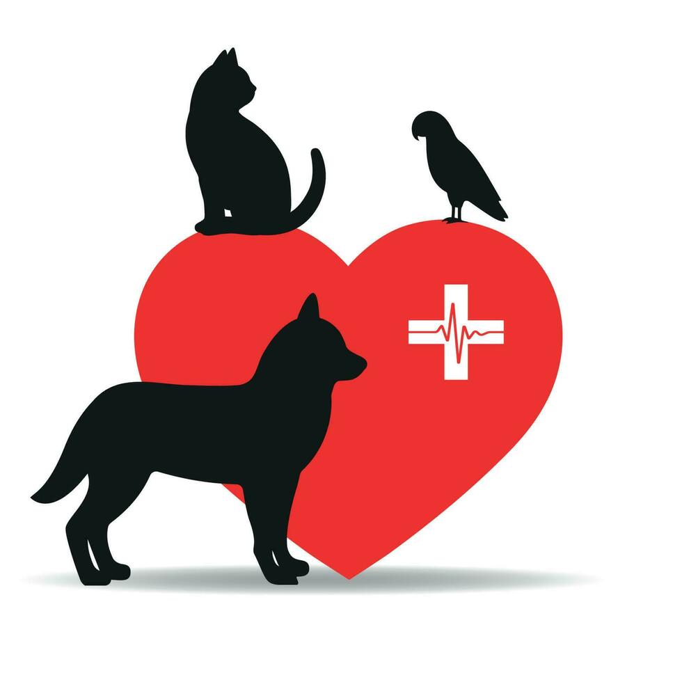 Illustration of a logo of a veterinary clinic. vector