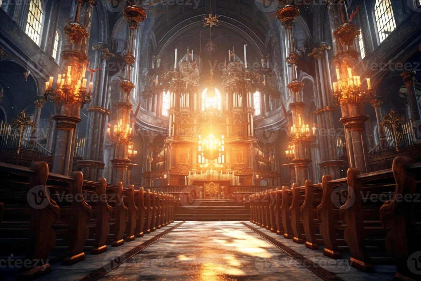 The holy light in space. photo
