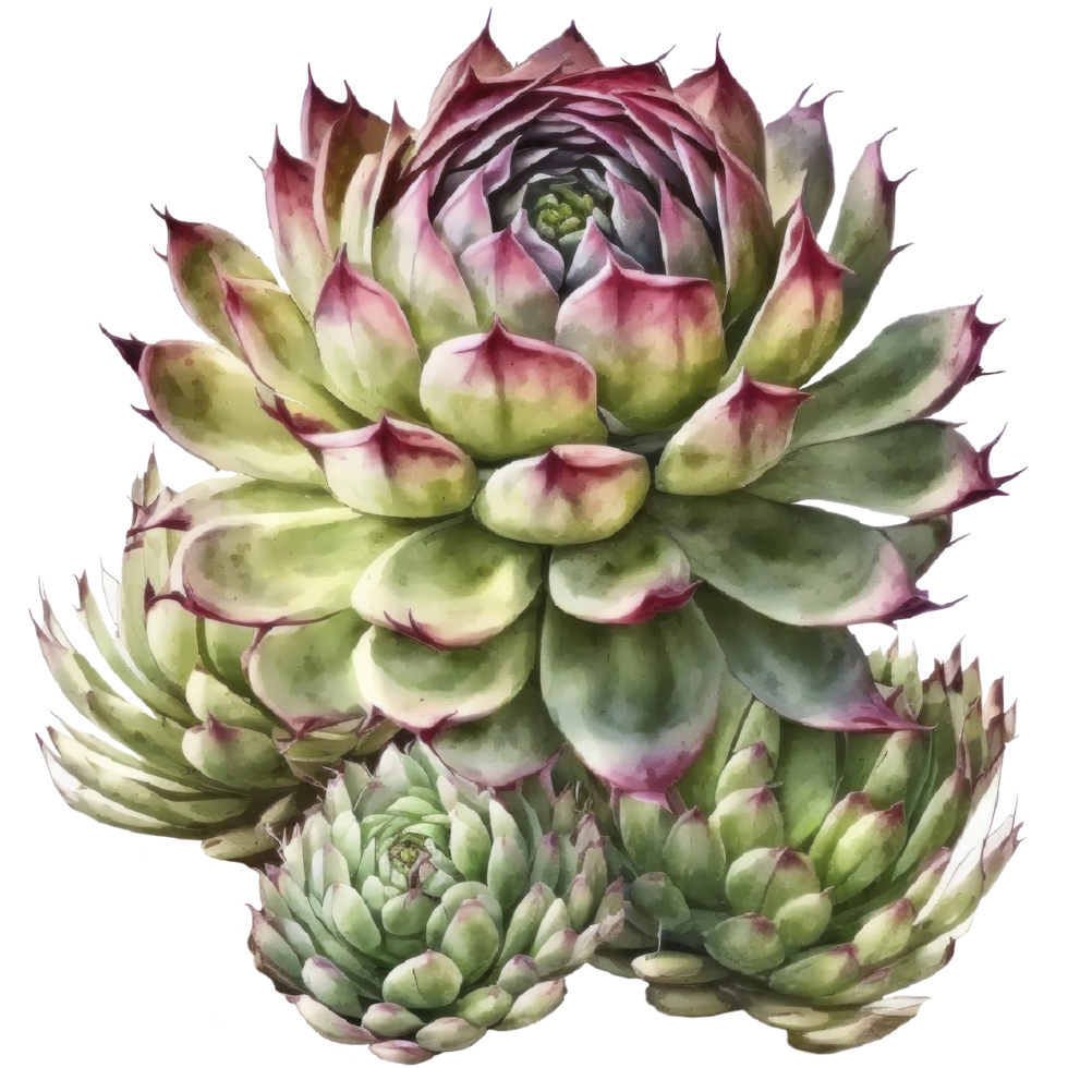 echeveria suculento clipart camiseta diseño, transparente fondo, ai generado png