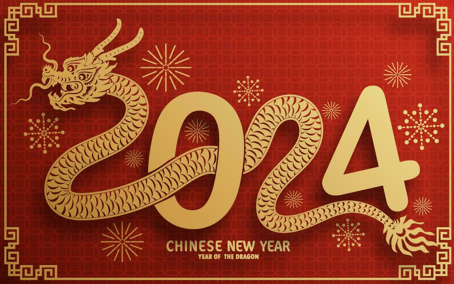 Happy chinese new year 2024 year of the chinese dragon zodiac vector