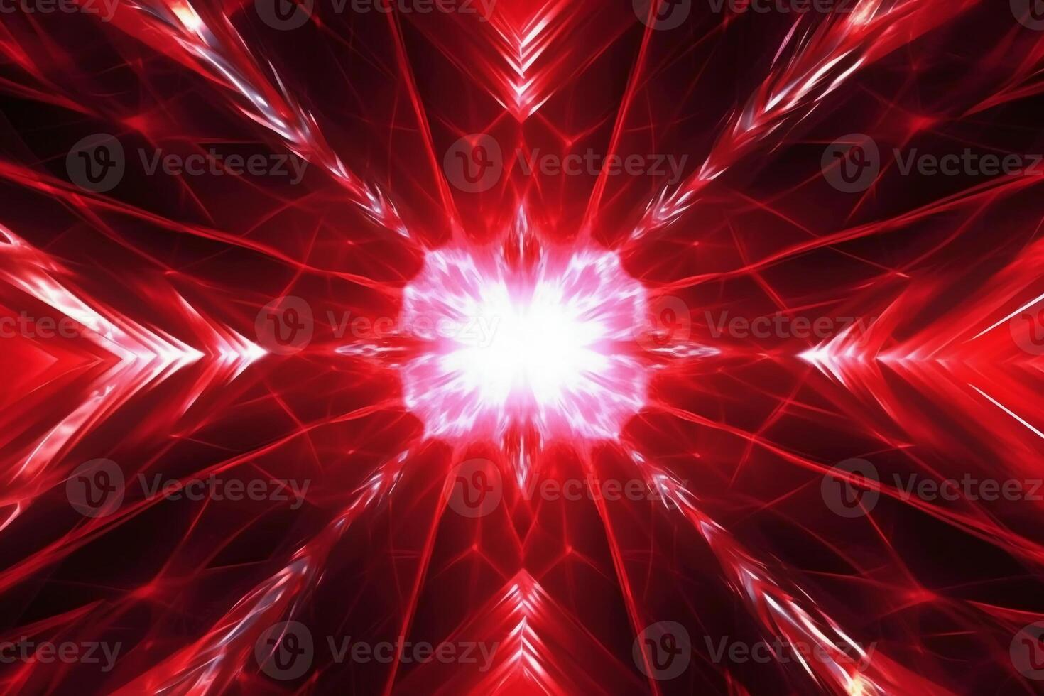 Lazer light fractals, red and white. photo