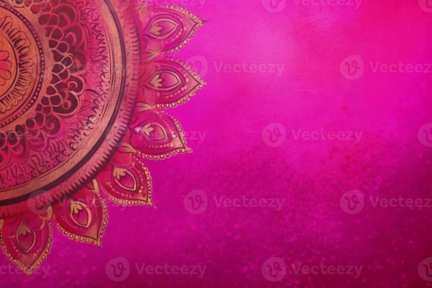 Fuchsia Crayola color background paper texture Rangoli pattern painting. photo