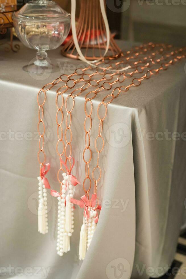 tray of gifts from the groom to the family of bride photo