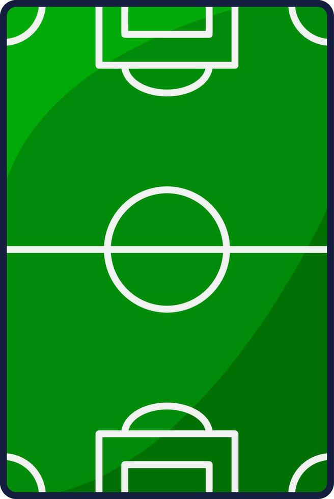 Flat Style Football Arena Green And White Icon. vector