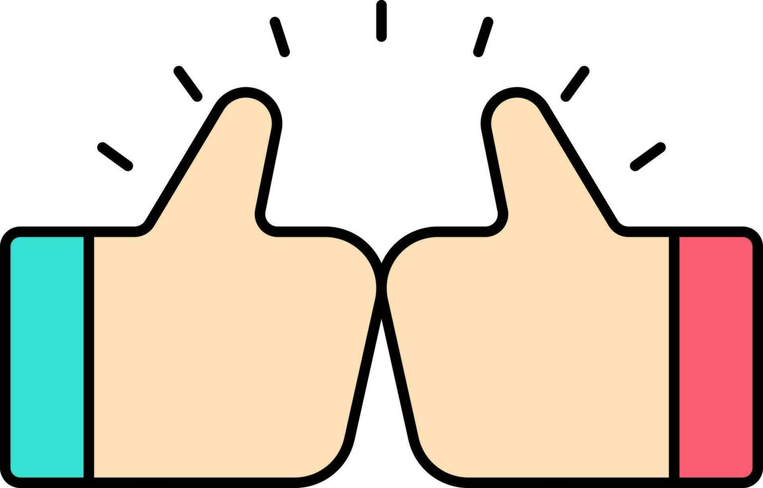 Colorful Fist Bump Icon Or Symbol In Flat Style. vector