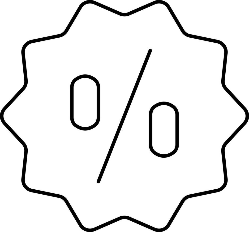 Discount Offer Sticker Icon In Black Line Art. vector
