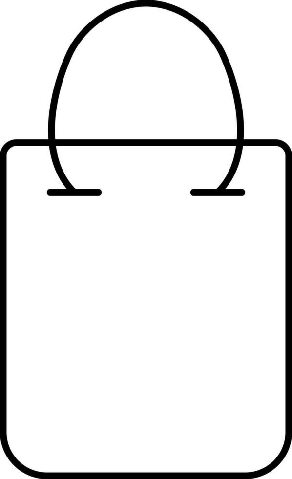 Shopping Bag Icon In Black Line Art. vector