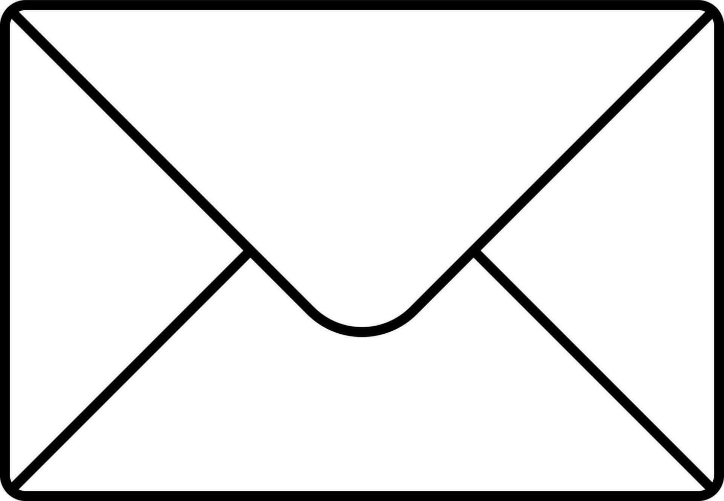 Isolated Envelope Black Line Art Icon. vector