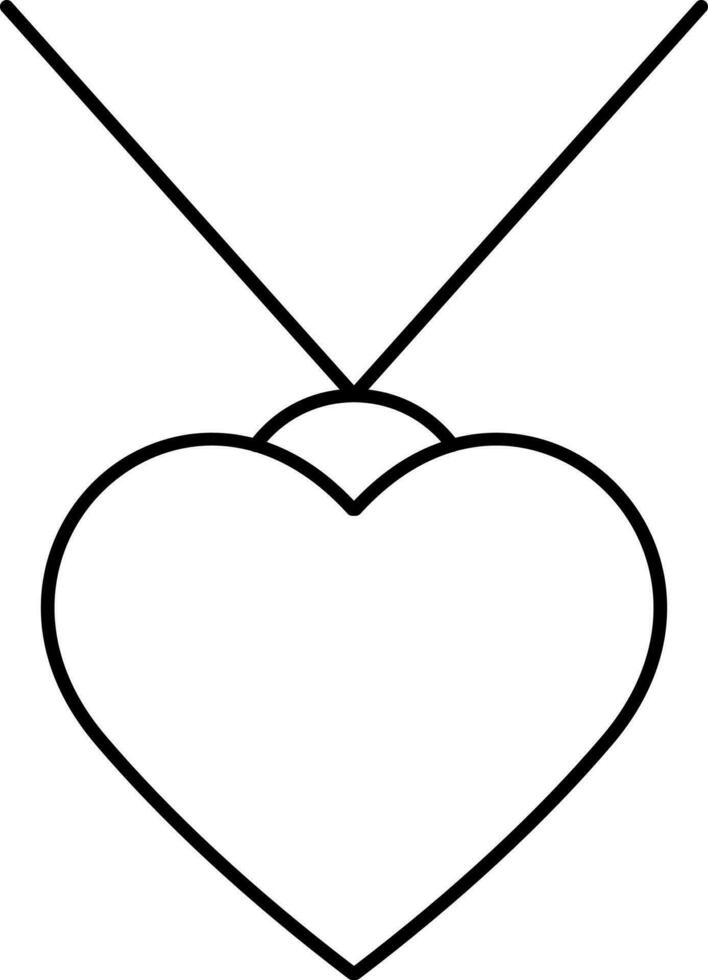 negro lineal estilo corazón colgante icono. vector