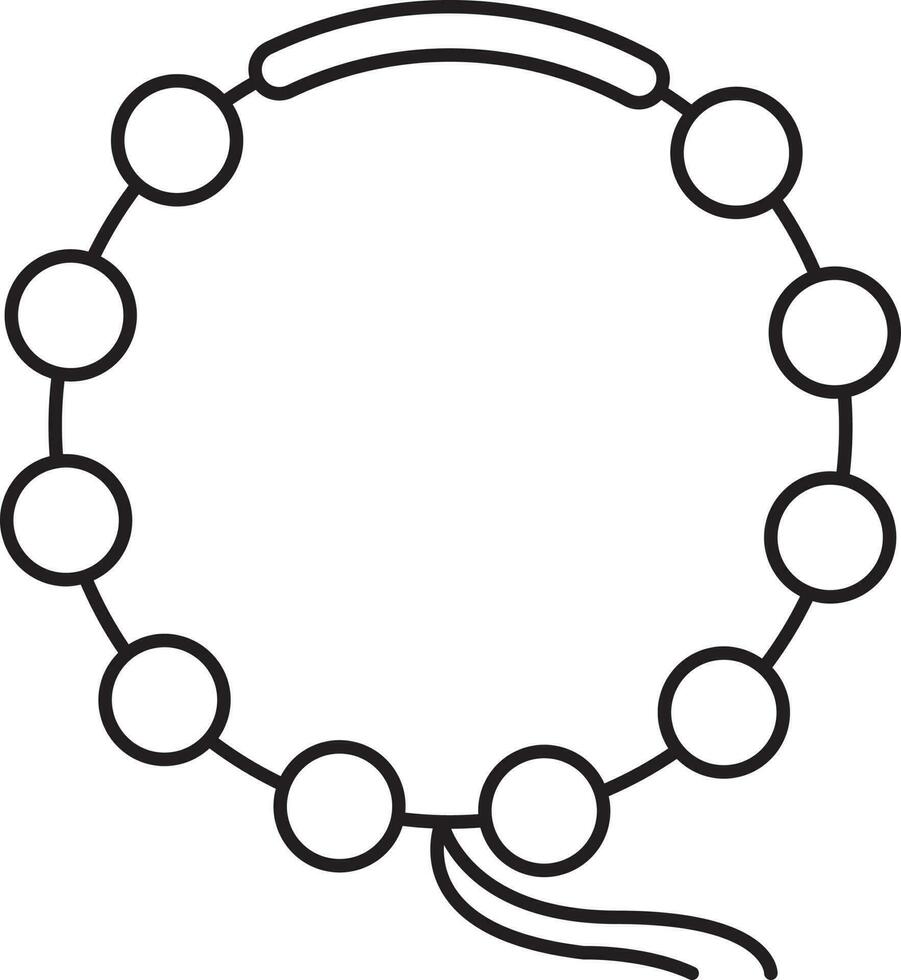 Beautiful Pearl Bracelet Black Linear Icon. vector