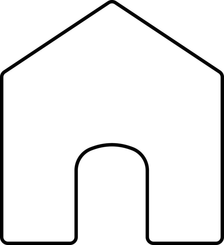 House Icon Or Symbol In Black Linear Style. vector