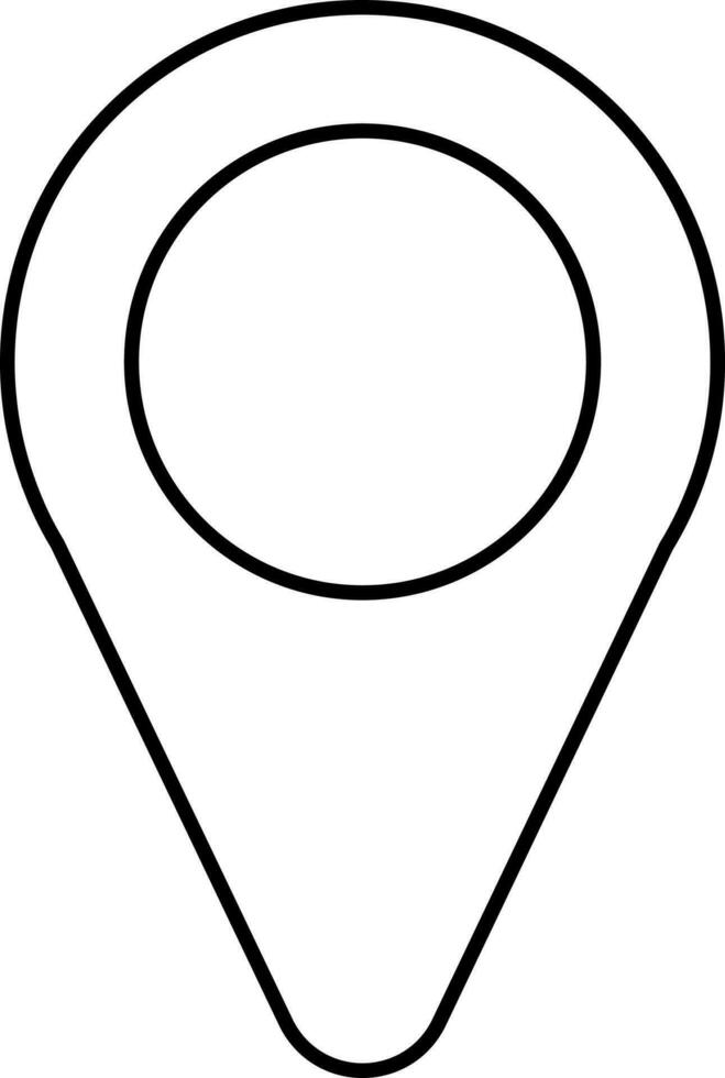 Black Thin Line Art Of Gps Icon. vector