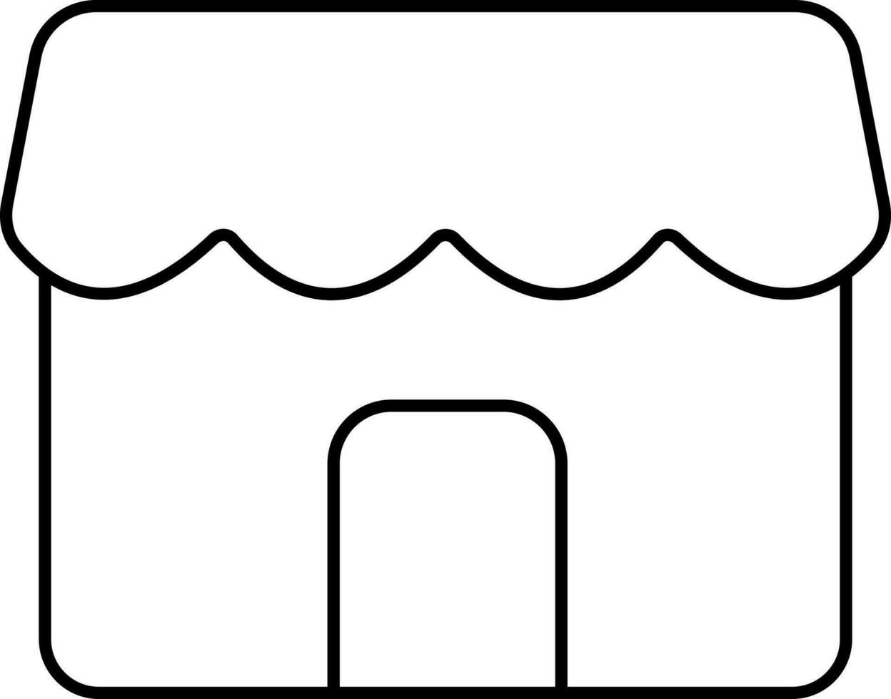 Shop Icon Or Symbol In Black Outline. vector