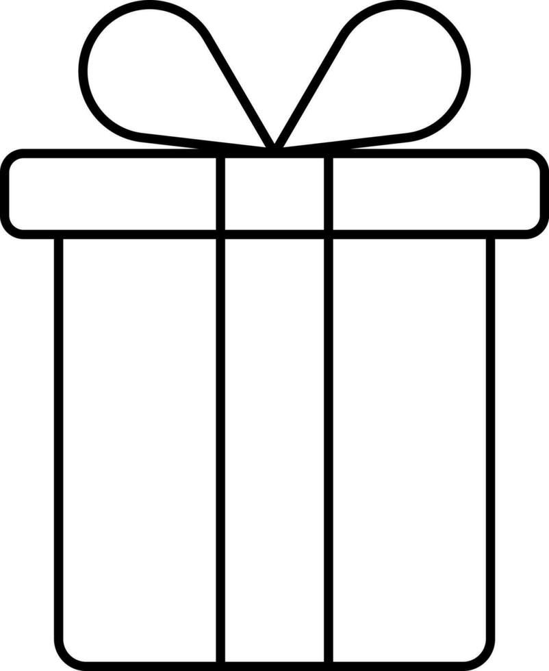 Isolated Gift Box Black Linear Icon. vector