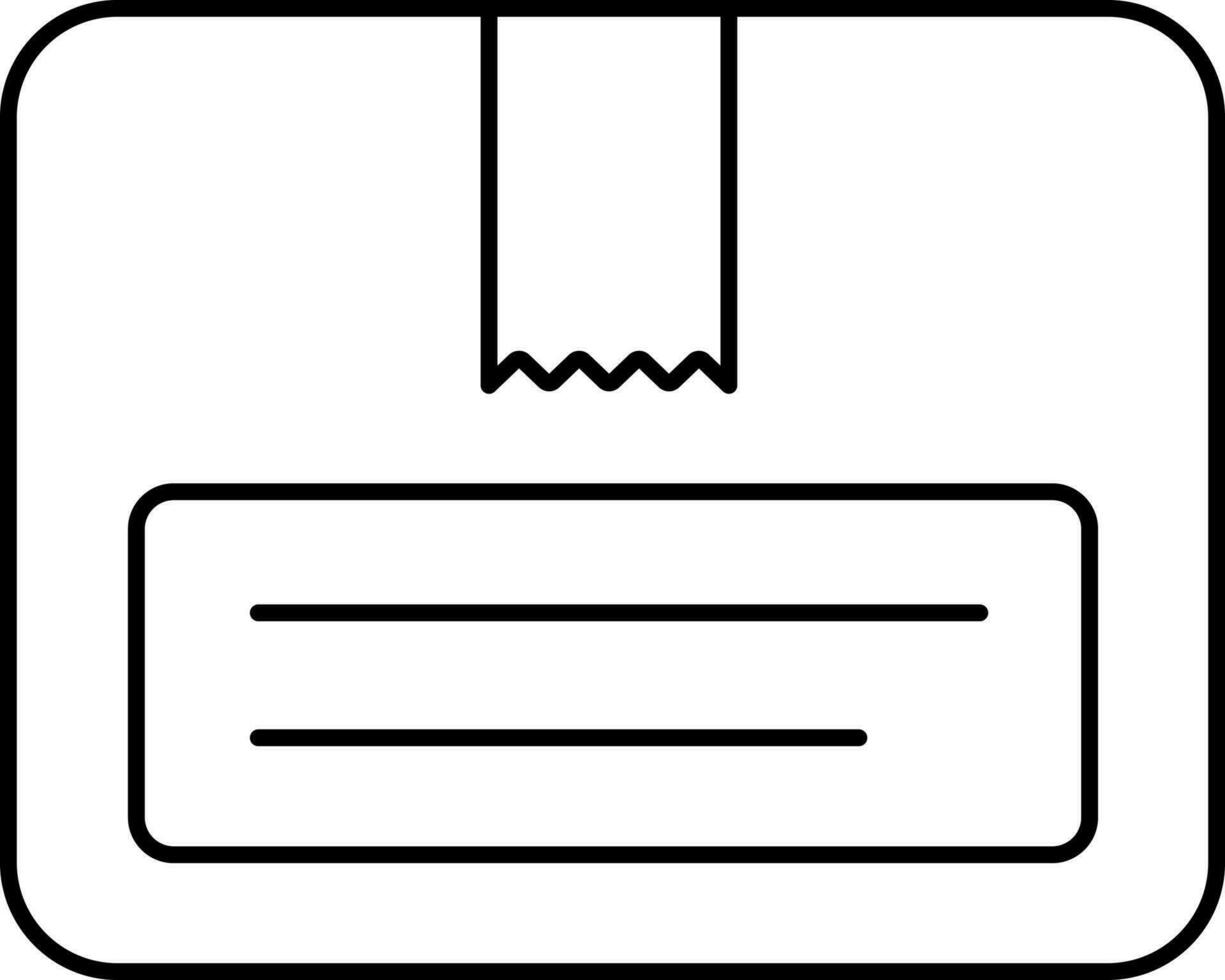 Isolated Delivery Box Icon In Black Line Art. vector
