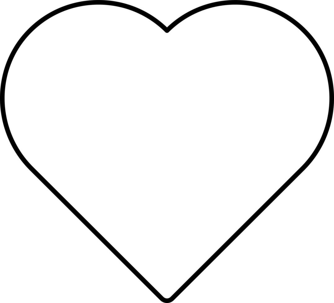 Black Linear Style Heart Icon Or Symbol. vector