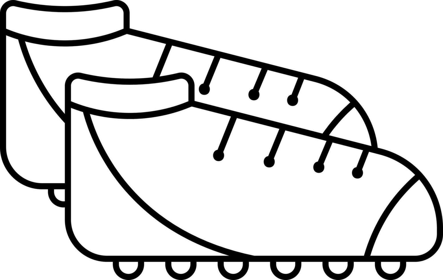 Black Line Art Of Spike Shoes Icon. vector