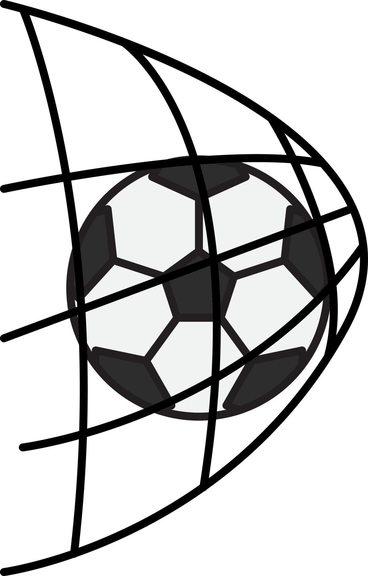 Soccer Ball In Gate Net Icon In Grey And White Color. 24179909 Vector