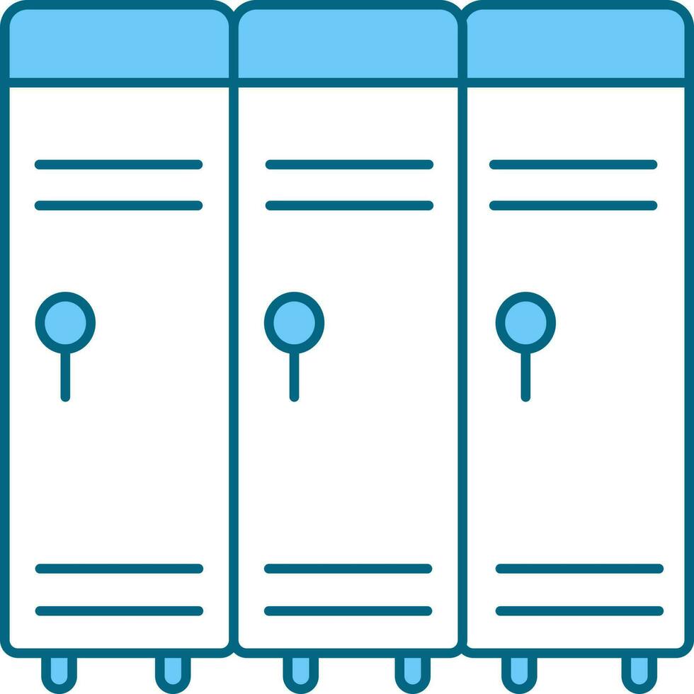 Flat Style Locker Cupboard Colorful Icon. vector
