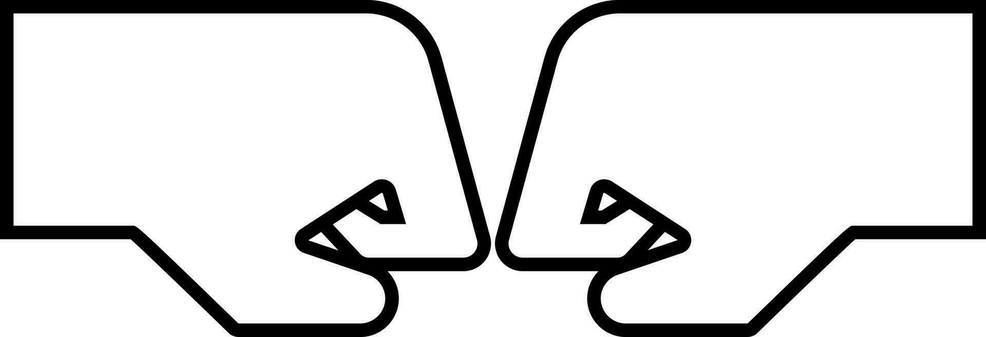 Black Thin Line Art Of Bumping Hand Icon. vector