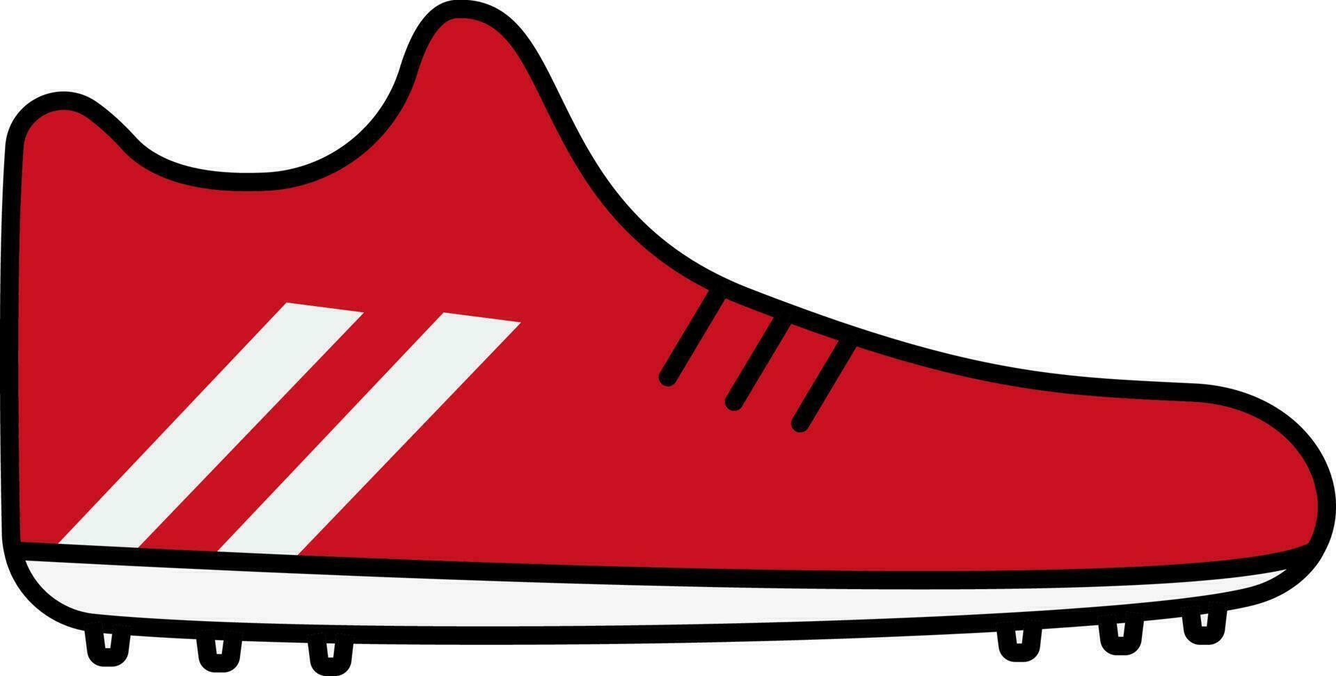 Red And White Spike Shoes Flat Icon. vector