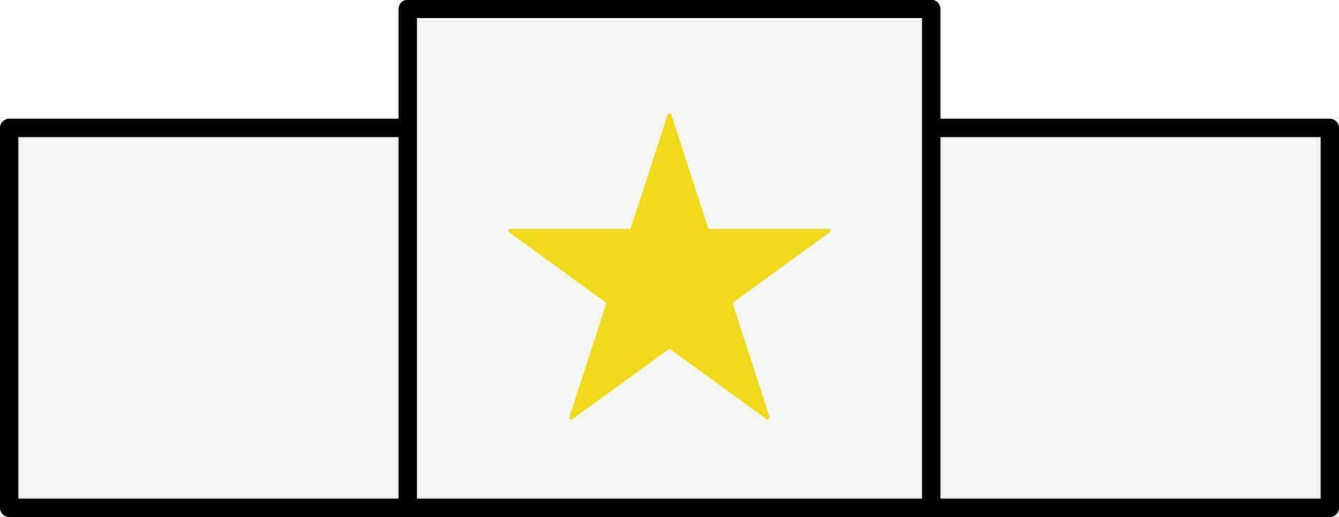 Isolated Star Winner Podium Icon In Flat Style. vector