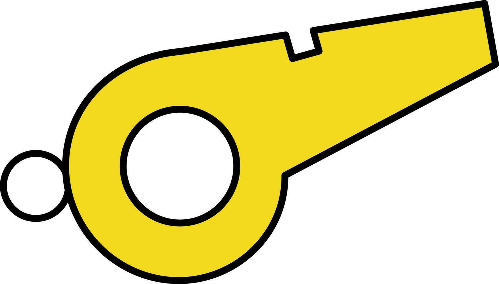 Isolated Yellow Whistle Icon In Flat Style. vector