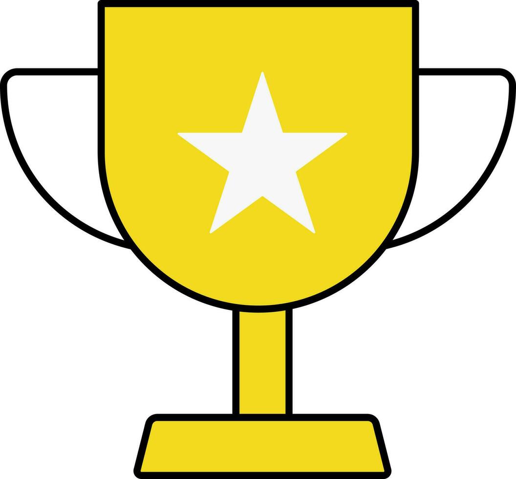 Illustration Of Star Trophy Cup Icon In Yellow Color. vector