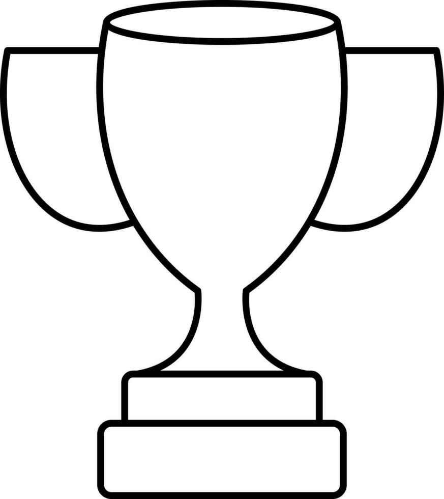Black Outline Illustration Of Trophy Cup Icon. vector