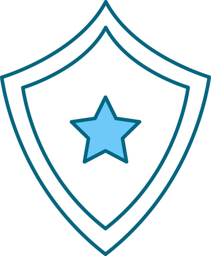 Isolated Star With Shield Icon In Flat Style. vector