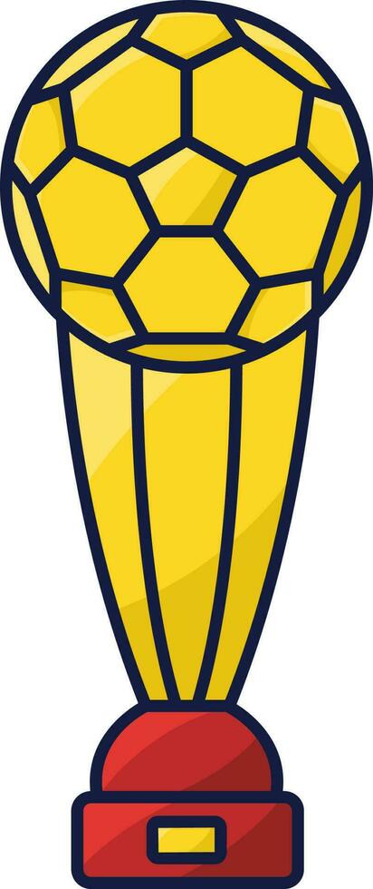 Flat Illustration Of Golden Soccer Trophy Icon. vector