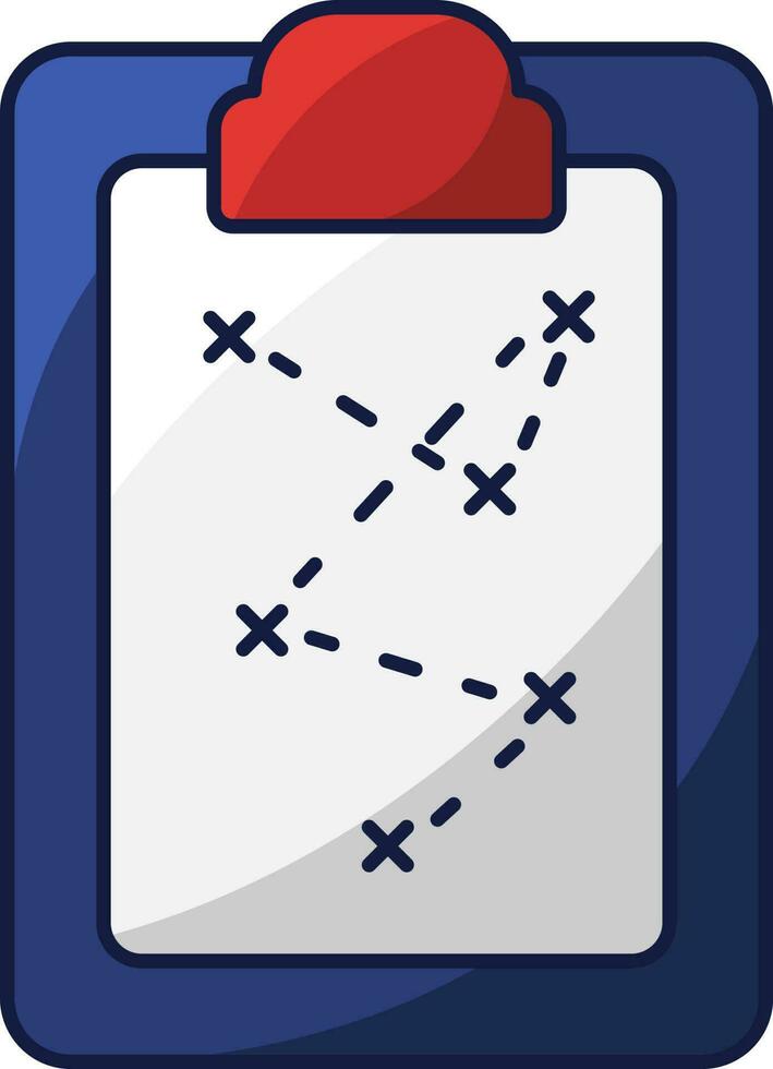 Tactical Strategy Clipboard Red And Blue Icon. vector